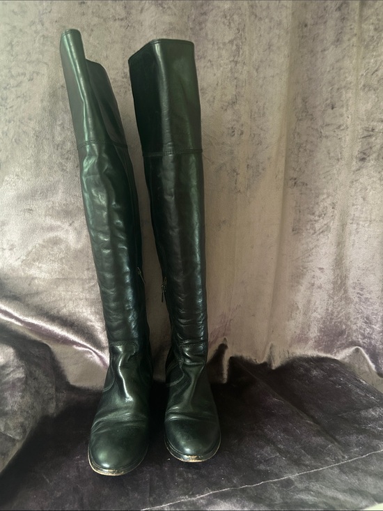 Frye Shoes - Frye Black Leather Over-the-Knee Heeled Boots